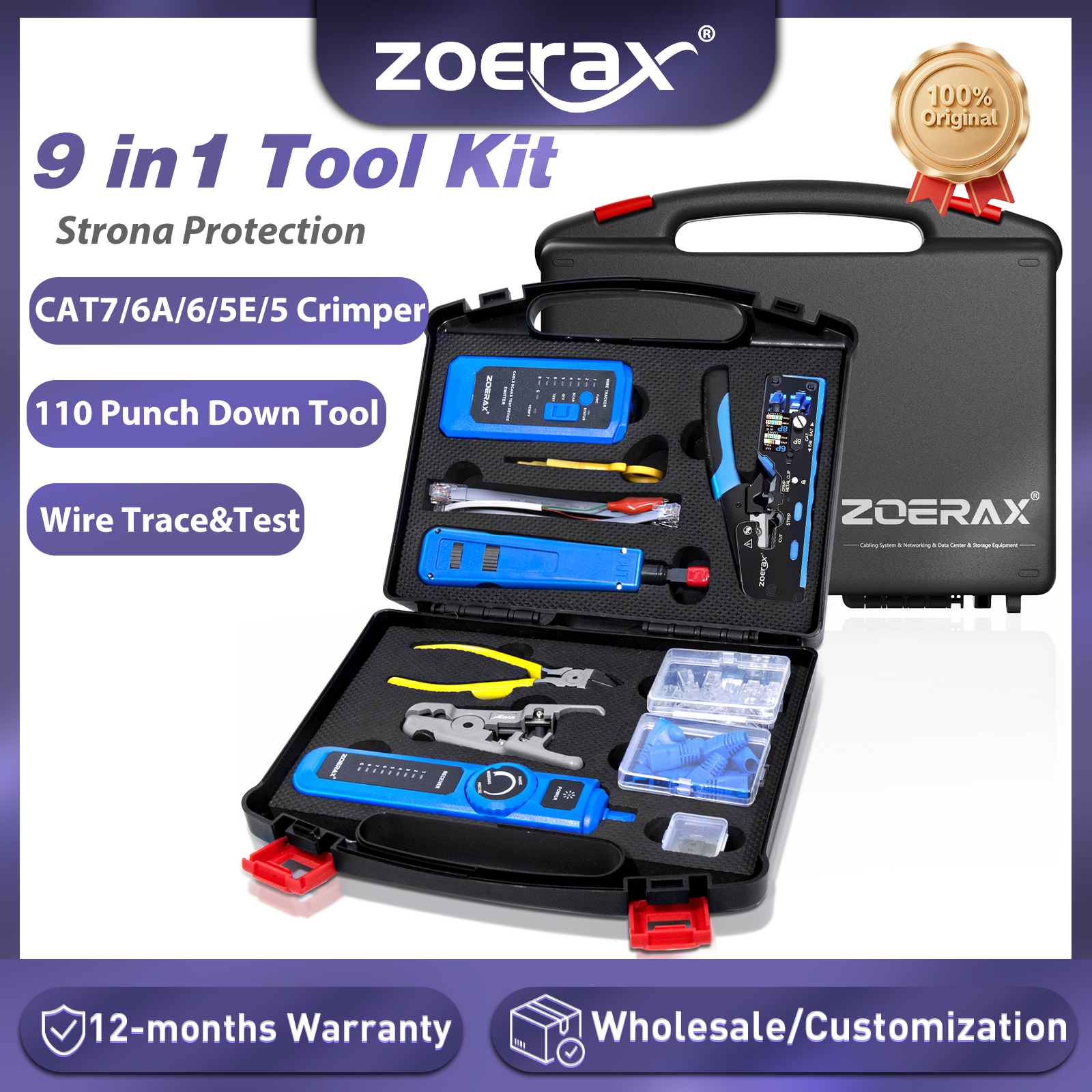 Patch Panel Cat6 - ZoeRax 9 in 1 RJ45 Crimper
