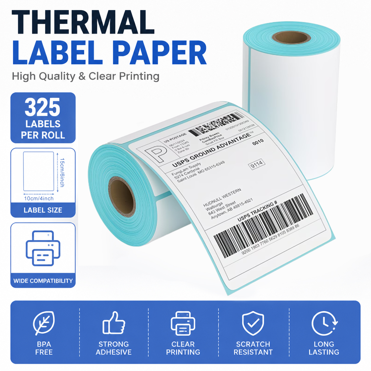 325 Sheets 4''x6'' White Therm - đánh giá và giá Label Printer Thermal