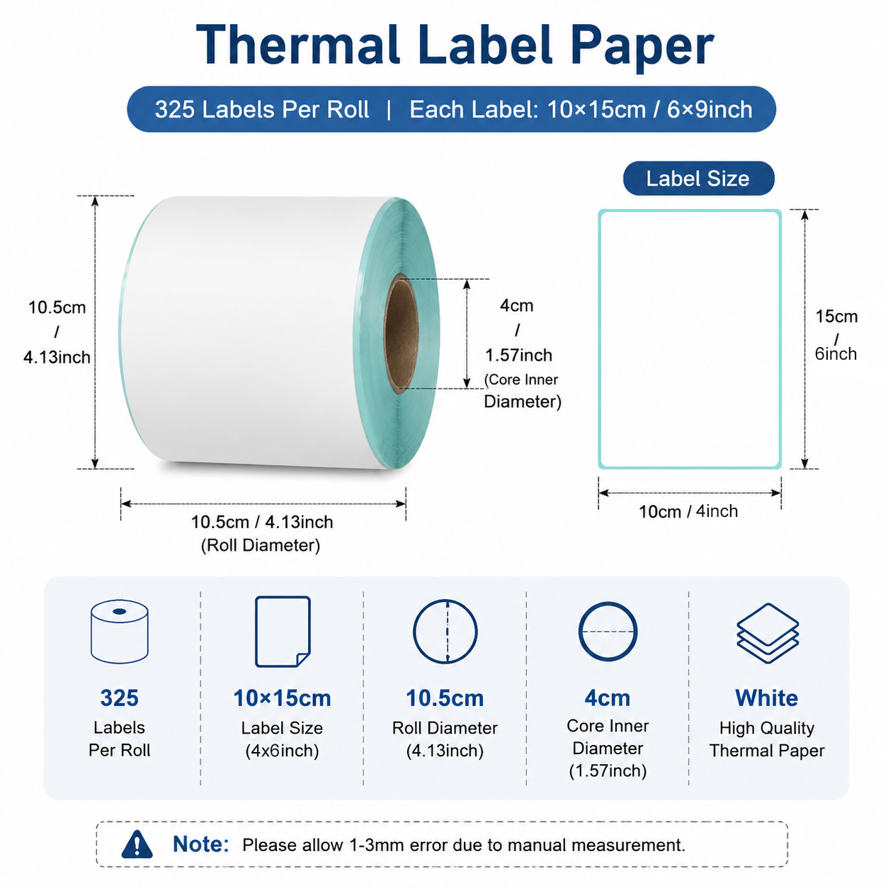 325 Sheets 4''x6'' White Therm - đánh giá và giá Label Printer Thermal