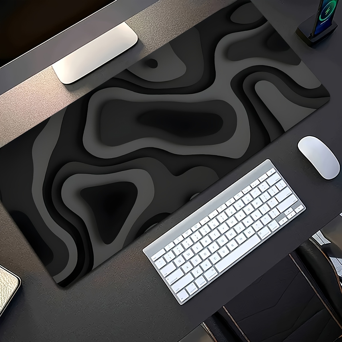 Black Gray Swirl Design Large  - đánh giá và giá Office Desk Tech Accessories