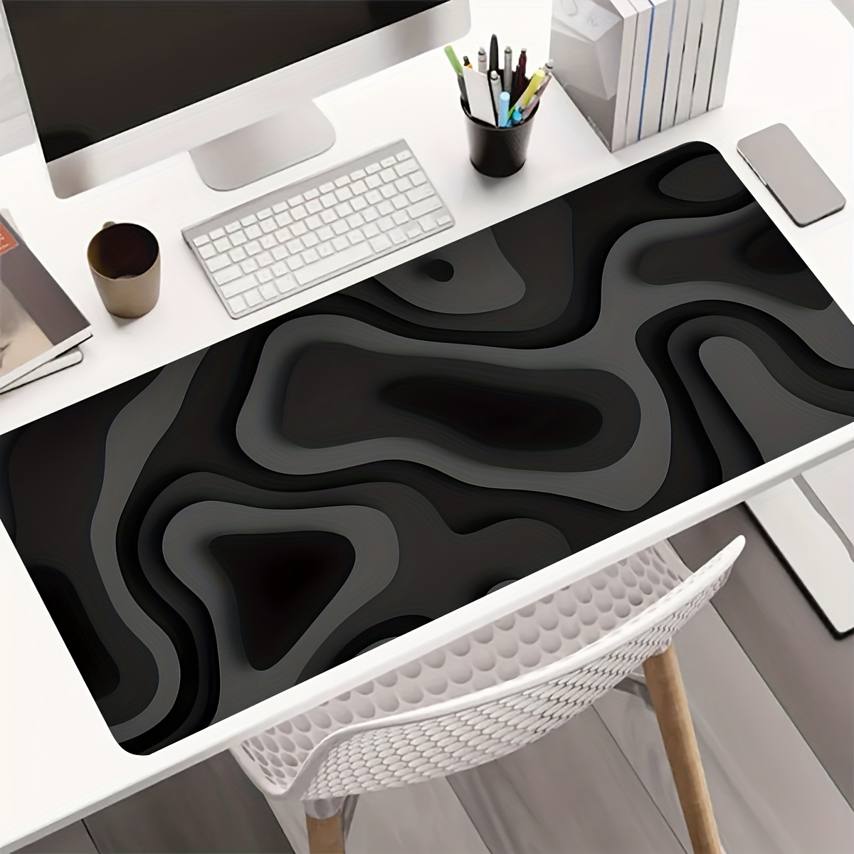Black Gray Swirl Design Large  - đánh giá và giá Office Desk Tech Accessories