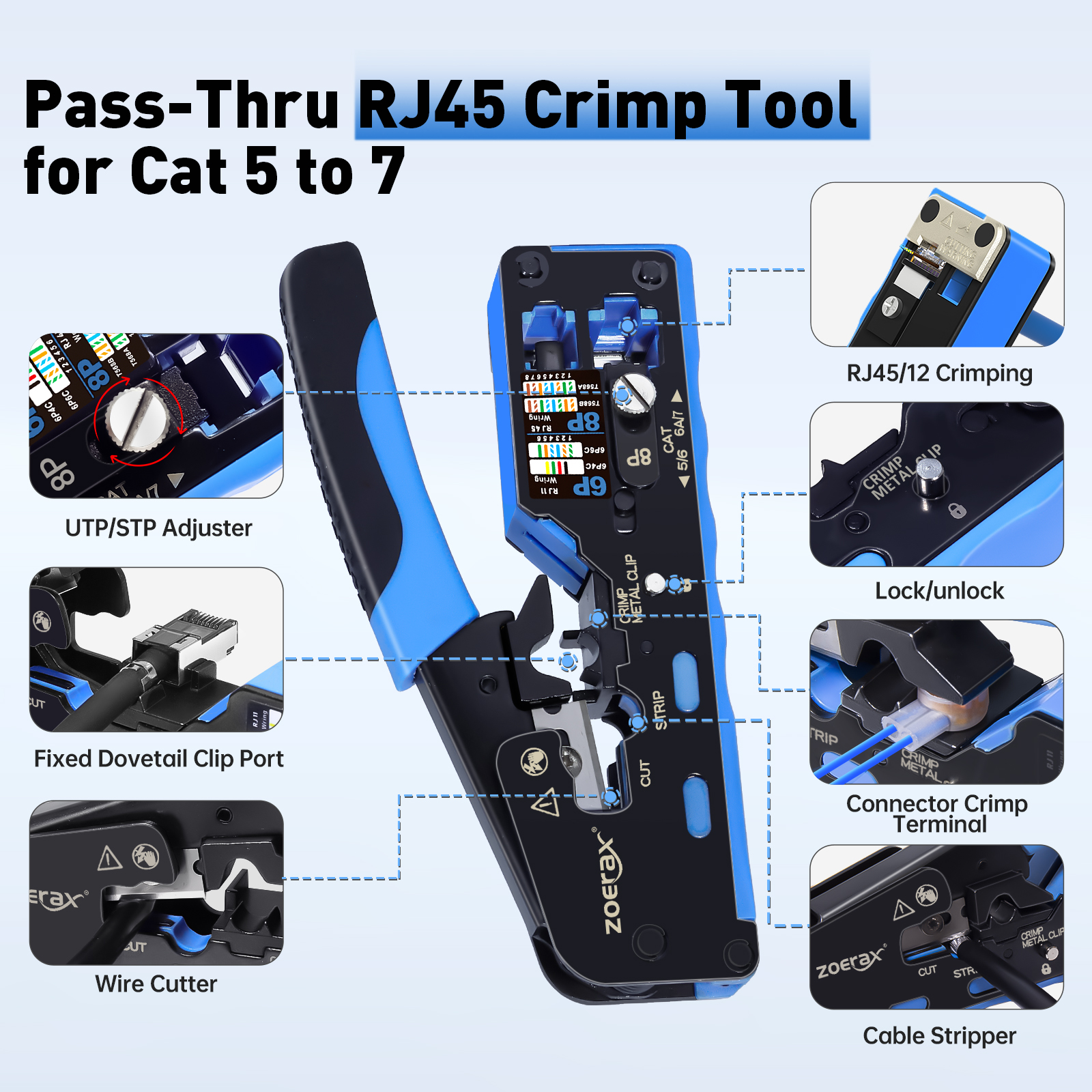 ZoeRax 9 in 1 RJ45 Crimper Too - đánh giá và giá Patch Panel Cat6
