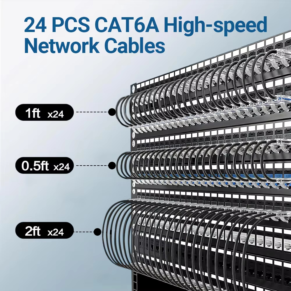 24Pack 0.1/0.15/0.2/0.3/0.5M C - đánh giá và giá Patch Panel Cat6