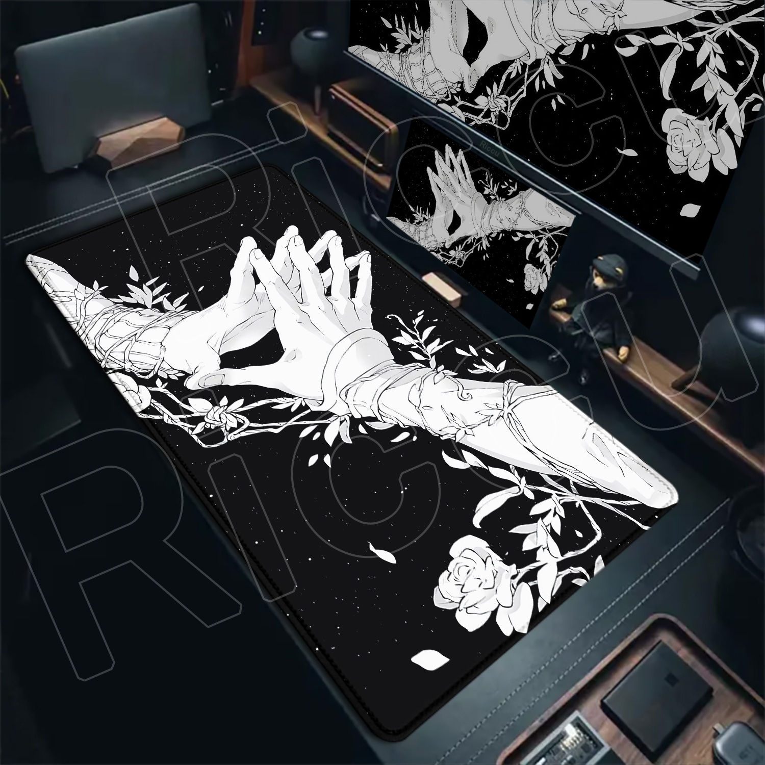 HD Large Black White XXL Gothi - đánh giá và giá Office Desk Tech Accessories