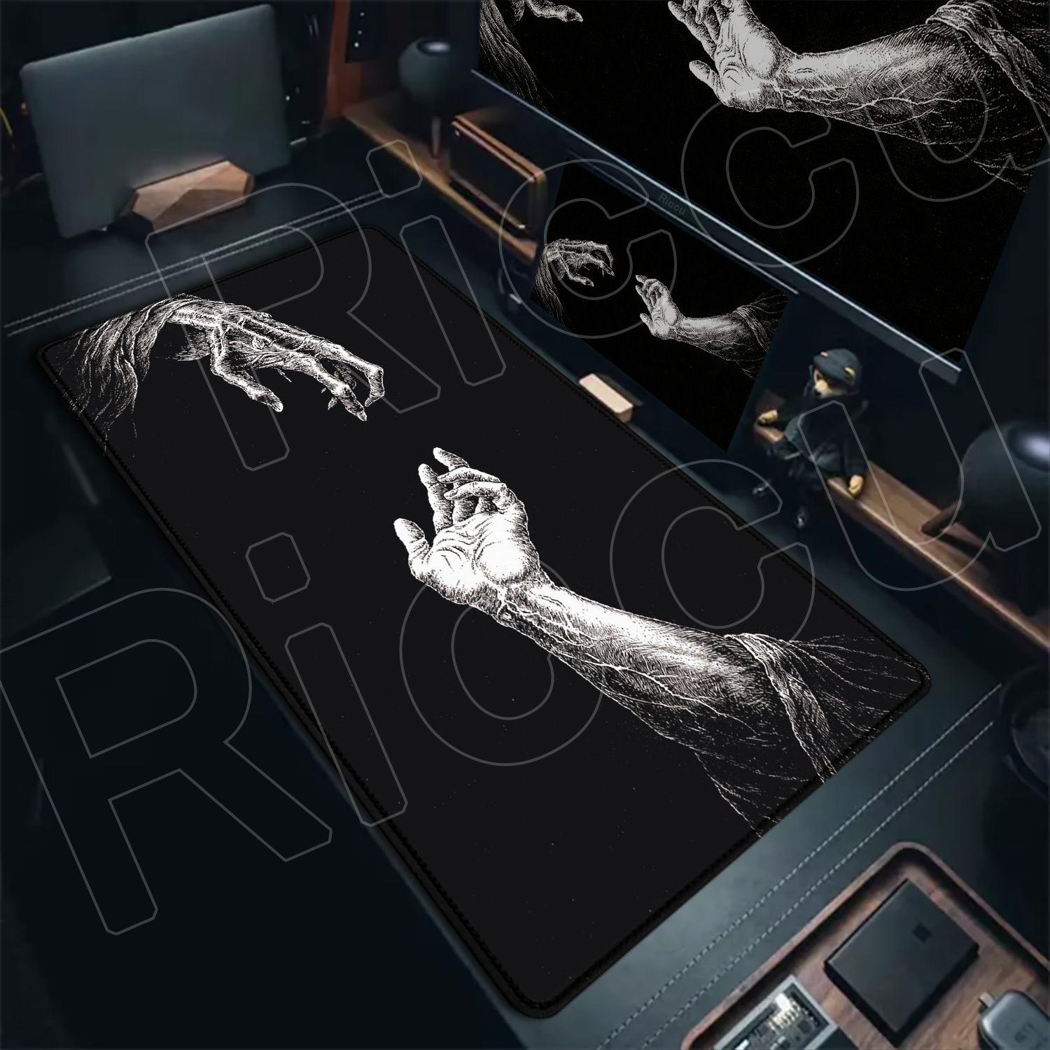 HD Large Black White XXL Gothi - đánh giá và giá Office Desk Tech Accessories